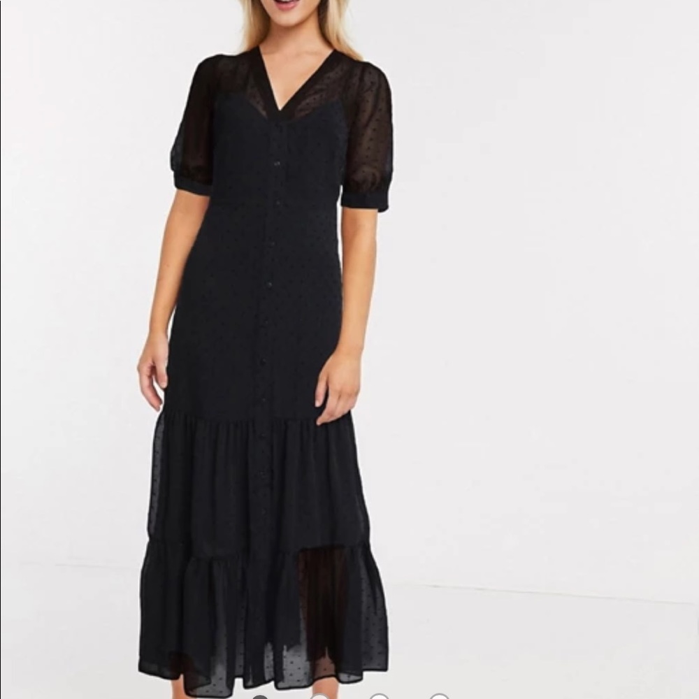River Island Tiered Maxi Dress in Black from ASOS